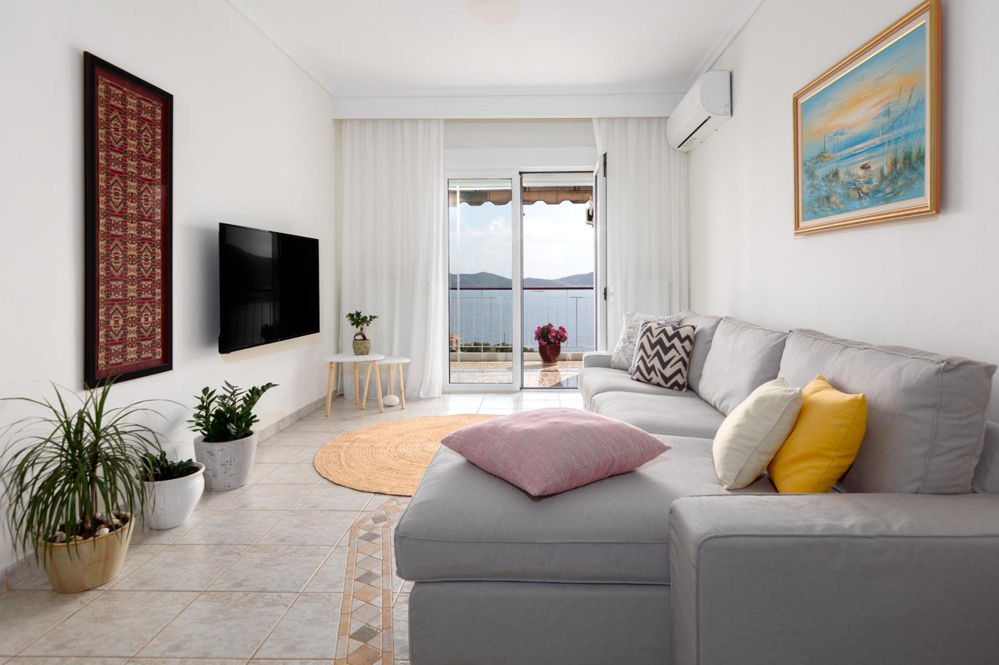 Mimoza'S Sea View Apartment Palaiontsiflikion Bagian luar foto